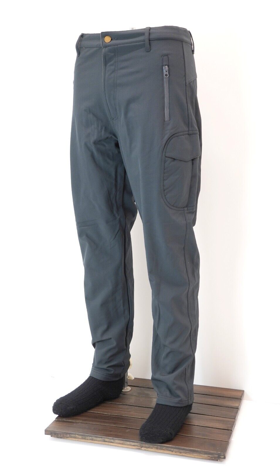 Wolf Grey Tactical Softshell Waterproof Fleece Lined Army Combat Trousers Pants