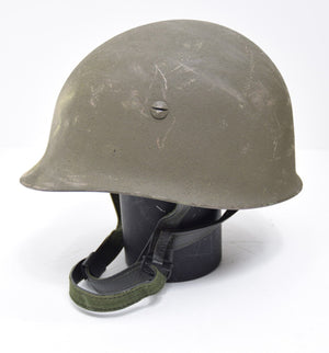 Vintage Belgian Army Steel Helmet US Style With Leather Liner Small Size Only