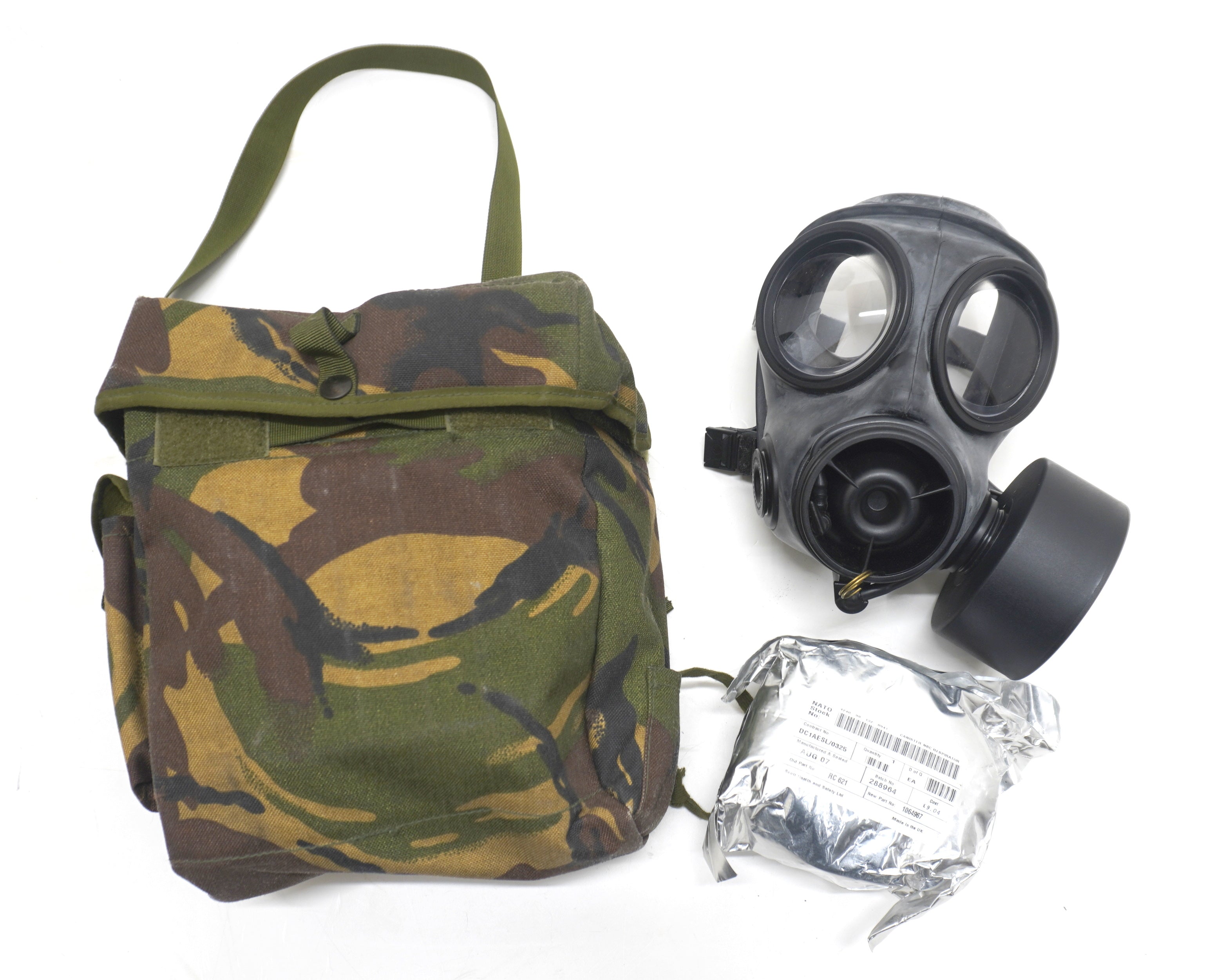 British Army S10 Gas Mask Set - NBC Respirator With Bag & Sealed Filter
