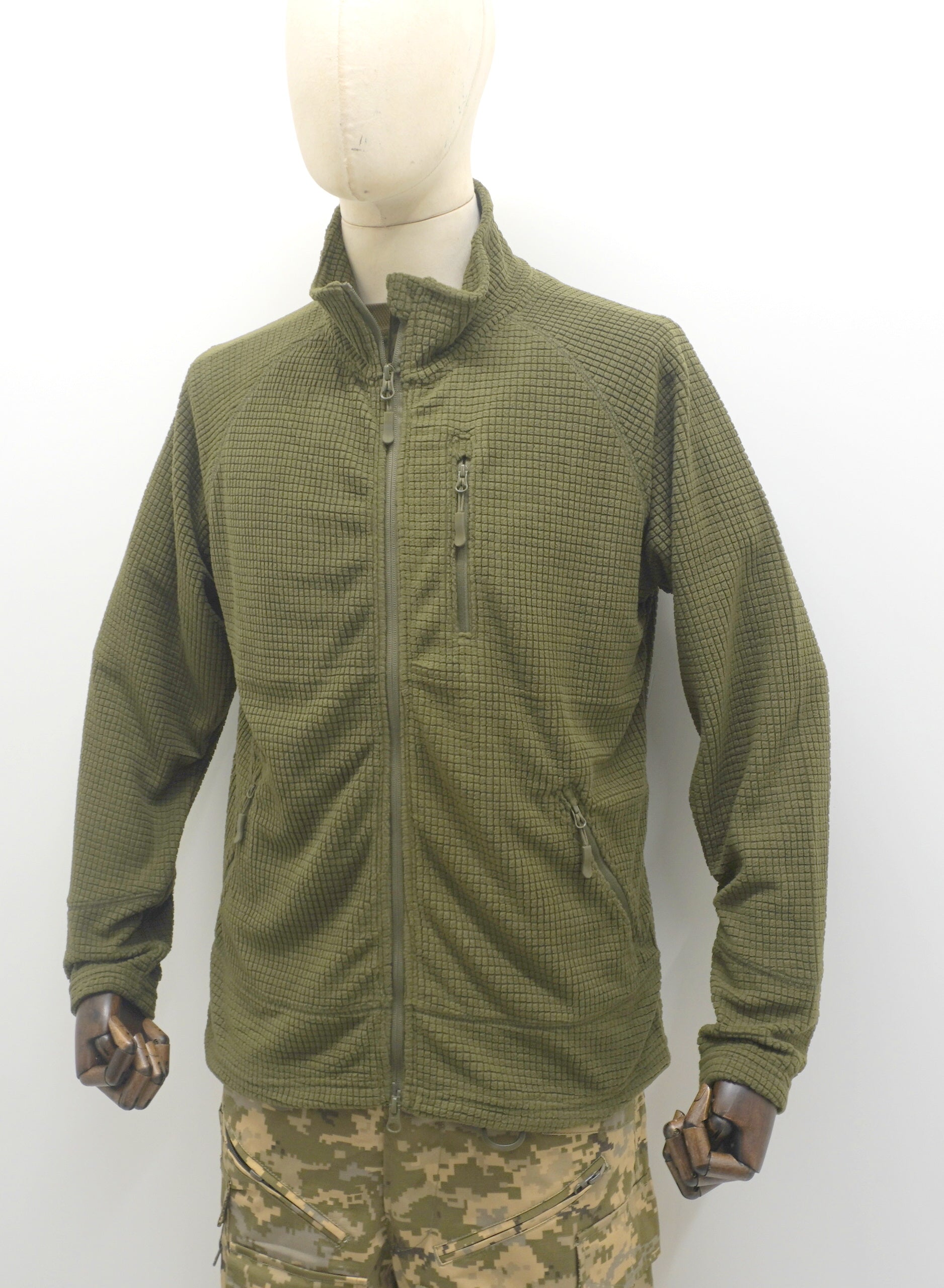 Tactical Midlayer Polar Grid Fleece Jacket - Ranger Green