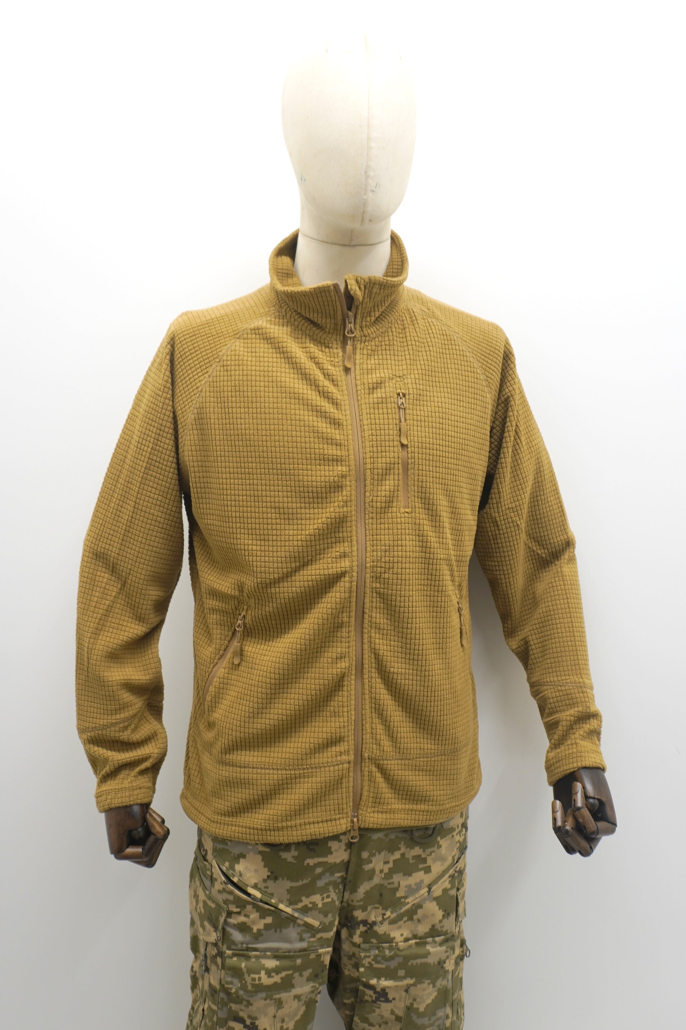 Tactical Midlayer Polar Grid Fleece Jacket - Coyote