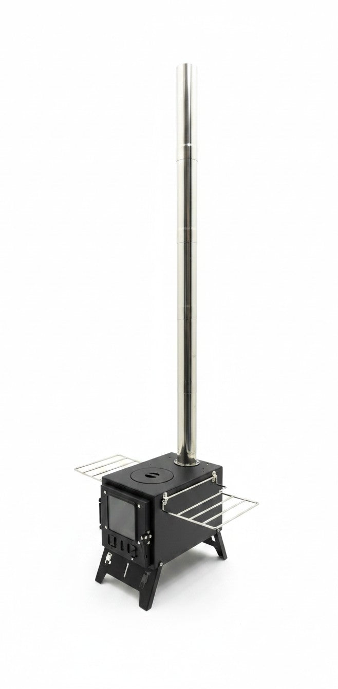 Portable Wood Burner With Chimney Tent Heater Cooking Stove Wood Burning Heater Indoor
